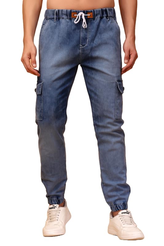 prj in style PRJ Cargo Jogger Pants for Men’s || Denim Joggers for Men’s || Men's Sports Regular Fit Cotton Causal Pant-picture-48