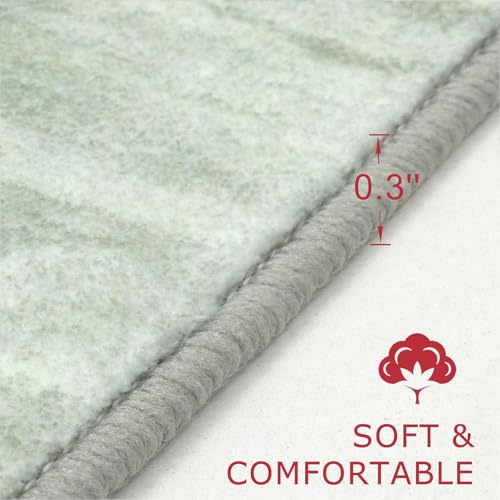 KOZYFLY Modern Abstract Hallway Runner Rug, 2x8 Kitchen Rugs Non-Slip Washable Soft Striped Runner Rugs, Print Distressed Green Carpet Runner for Entryway Bathroom Laundry Room Foyer