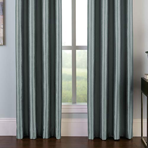 Curtainworks Malta Curtain Panel, 50 X 132 In, Teal (Gray-Blue) #TOP3