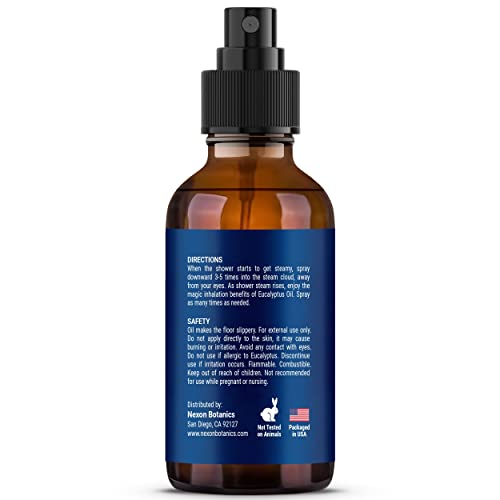 Nexon Botanics Eucalyptus, Peppermint Shower Spray 2 Fl Oz - Aromatherapy Showermist For Spa, Made From Pure And Natural Essential Oils, Refreshing Aroma For Clear Breathing, Enhances Mood #TOP7