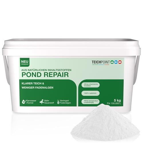 Teichpoint Pond Repair 5kg | Entfernt Fadenalgen auf biologische Weise im Garten- und Koiteich | Algenfreies Teichwasser | Reichweite 150.000 Liter