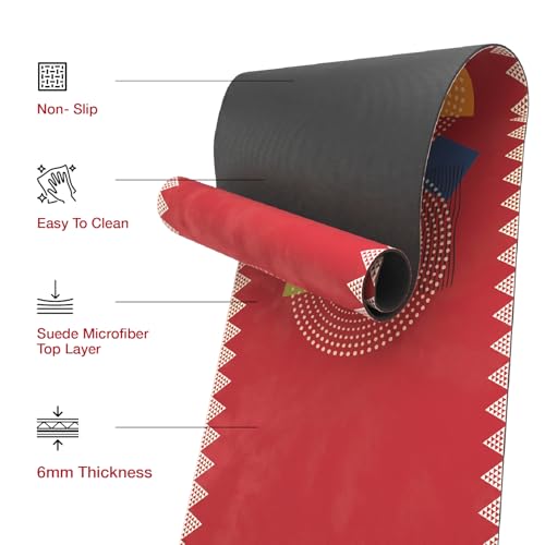 Image of Lifelong Suede & Natural Rubber Yoga Mat for Woman & Man | Non-Slip & Anti-Skid | 6mm Yoga Mat for Man |Exercise Mat for Yoga, Workout & Pilates | Gym Equipment for Home Workout | Free Carry Bag (Red)