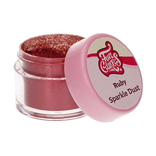 FunCakes Poudre Alimentaire Scintillante Ruby: Poudre colorante scintillante brillante alimentaire, pour la décoration de gâteaux, certifiée Halal Cover