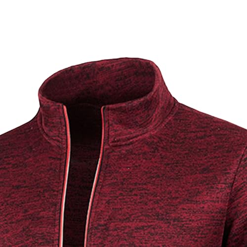 Men's Full Zipper Stand Collar Sweater Cardigan Casual Knit Sweater Loose Fit Sweaters with Zipper Pockets4