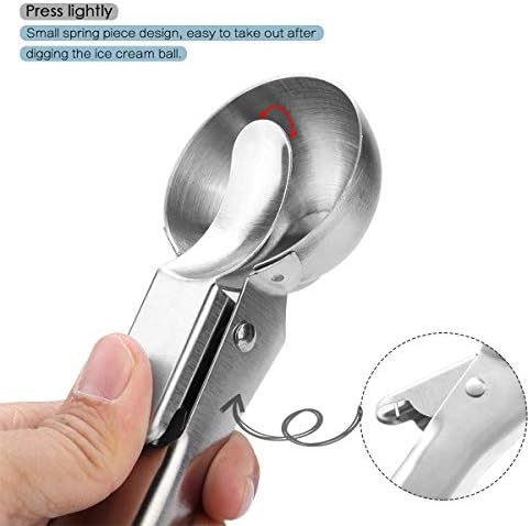 Ice Cream Scoop, Uong Thicken Food Grade 430 Stainlesss Steel Icecream Scoops for Ice Cream, Fruits, Baking and Water Melon Scoop, FDA Approved (300ML)