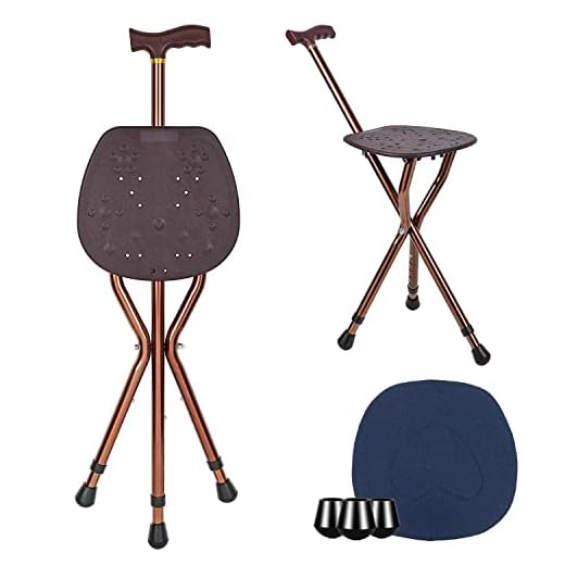 LINGTHIN Wandelstok met Seat voor Mannen 120 kg Capaciteit, Grote Seat Board Hoogte Verstelbare Opvouwbare Seat Stick, Cane en Kruk Dual-use voor Volwassenen, Ouderen en Rehabiliteerders.