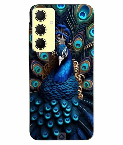 Image of Printed Hard Back Case Cover & Compatible for Samsung Galaxy A35 5G | Samsung A35 5G | Peacock Vector Art (Multicolor) - D1206