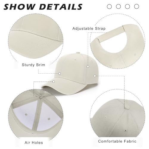 Image of ZH Plain Adjustable Baseball Cap - Lot of 12 Unisex Blank Design Caps