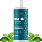 Volumizing Biotin Shampoo for Thinning Hair - Invigorating Peppermint Shampoo for Fine Hair with Argan Coconut and Olive Oils - Vegan & Color Safe - Paraben Silicone & Sulfate Free (8 Fl Oz)