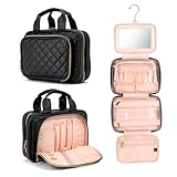 Elite Dance Gear Hanging Makeup Bag with Built-In Mirror – Travel Toiletry & Cosmetic Organizer for Women and Performers