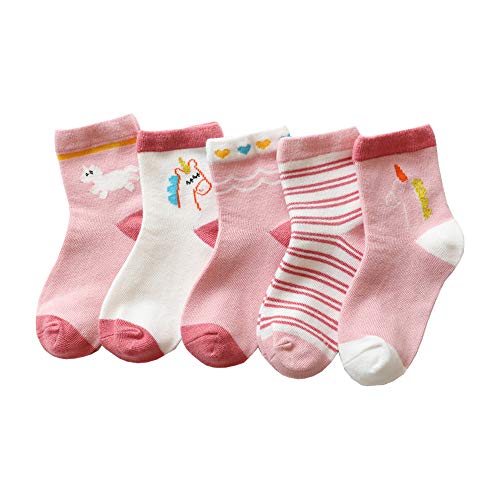 ベビー ソックス 靴下 キッズ女の子新生児赤ちゃん春夏 綿5足セットウマ柄12-36M