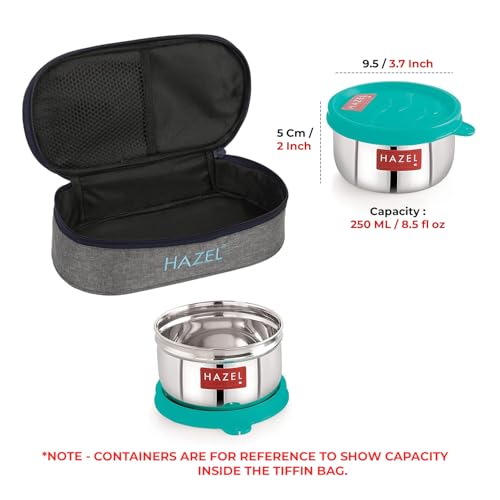 Image of HAZEL Lunch Bag for Office & School | Water Resistant & Insulated Tiffin Cover Bag for Kids to School | Flat, Durable & Easy to Clean