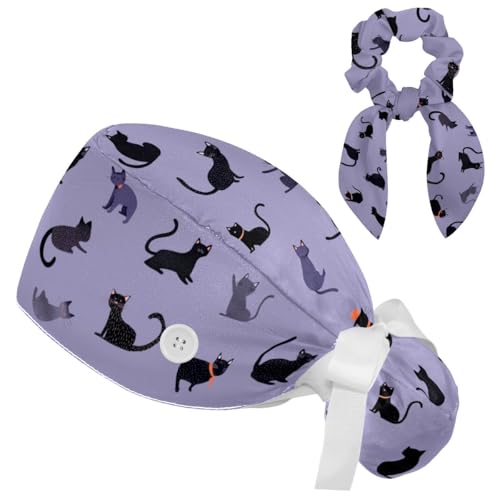 Gorro Quirúrgico para Mujer con Botones y Coleta miniatura 1