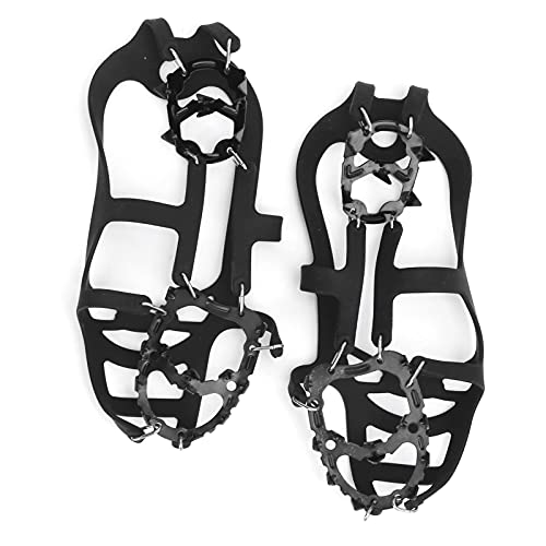 18 Teeth Crampons, Nonslip Walk Traction Grip Drop Ice Cleats for Outdoor Mountaineering Snowy Weather