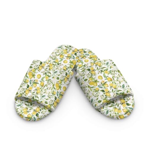 Flannel Slipper for Women Men Fuzzy Open Toe Bedroom Slipper Warm Indoor House Shoes Trendy Print Shoes2