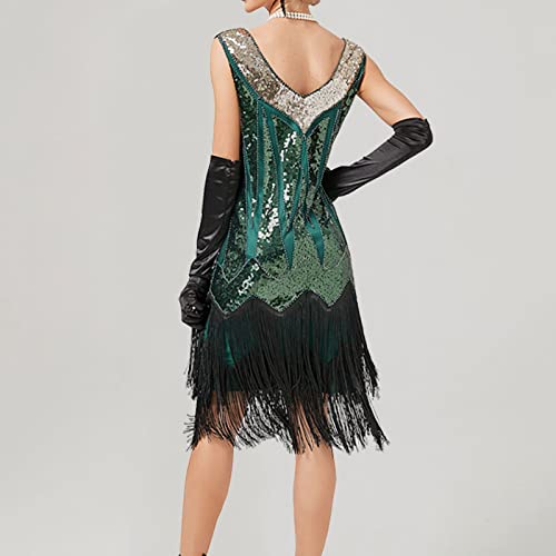 Robe de Soirée Années 1920 Fluide à Glands pour Style Gatsby S