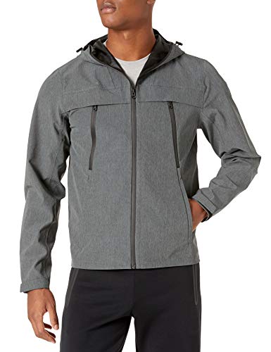 Amazon Brand - Peak Velocity Men's Waterproof Full Zip Jacket, Grey, Large