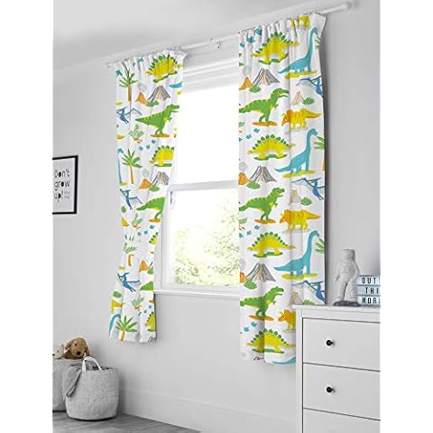 Bloomsbury Mill Jurassic Dinosaur Kids Curtains Cover