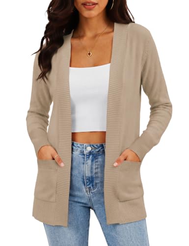 Image of REDHOTYPE Women's Open Front Cardigans Sweater with Pockets S-XXL | Womens Cardigan Sweater,Casual Style,Lightweight comfort,Soft & stretchy fabric,Long Sleeve,Perfect for for any season