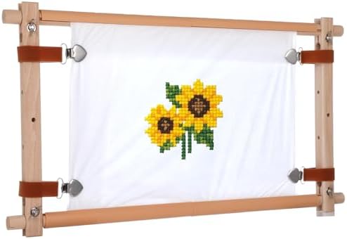 Wooden Embroidery Tapestry Scroll Frame, 21.5 x 12 Inches Beech Wood Cross Stitch Frame, Quilting Hoop Stand, Needlepoint Embroidery Tapestry Wood Frame, Stitching Frame for Sewing