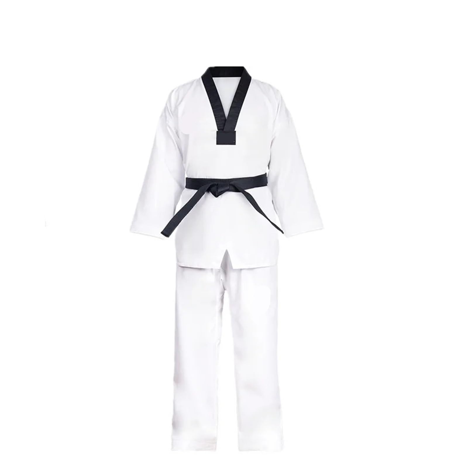 Uniforme con Cinturón Taekwondo Dobok Ropa Traje de Karate Uniforme de Taekwondo Ropa de Karate Manga Larga(XL 170)