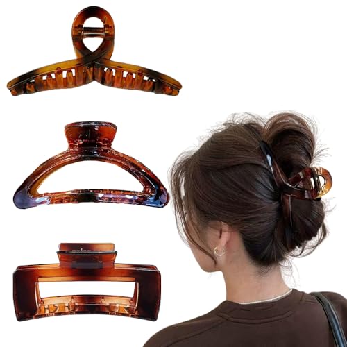 Lot de 3 pinces à cheveux antidérapantes pour cheveux longs et épais