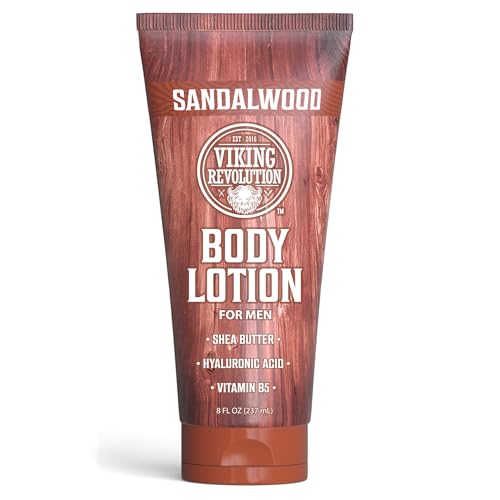Viking Revolution Sandalwood Body Lotion for Men – Mens Lotion for Dry Skin with Shea Butter,...