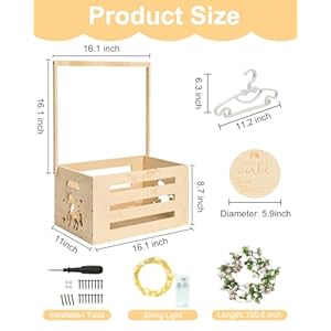 Woodenbabyshowercrateclosetbabygiftbasketwithhandlegarlandbabyannouncementsignstringlightshangerslargebabystoragecratehampernewbornwelcomegiftforpregnancy Urban Country Home Decor Wooden baby shower crate closet baby gift basket with handle garland baby announcement sign string lights hangers large baby storage crate hamper newborn welcome gift for pregnancy urban country home decor