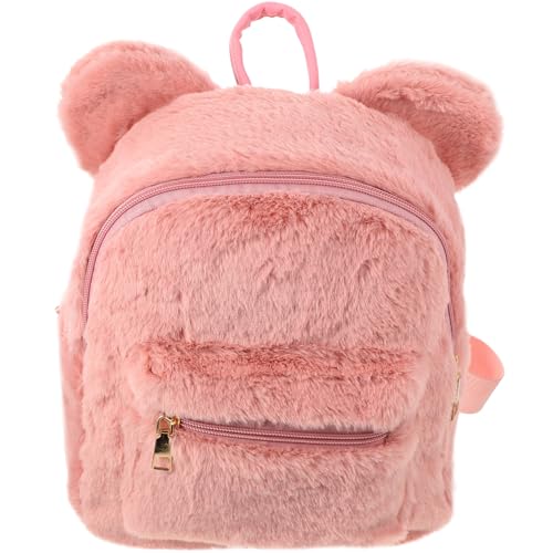 Paquet à dos décontracté en peluche rose, le cadeau d'hiver idéal pour filles
