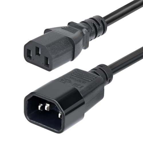Cable alargador StarTech C14 a C13 evita caídas de tensión en SAI con 14AWG