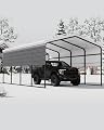 KOKEBREN Metal Carport, Outdoor Car Port Canopy with Reinforced Base and Galvanized Steel Roof, Heavy Duty Garage Car Shelter Shade for SUV, Truck, Boats, 13x20 FT