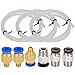 LUTER 3 pièces pour imprimante 3D - Tube en téflon PTFE bleu (1 m) + 3 pièces PC4-M6 raccords + 3 pièces PC4-M10 raccord pneumatique droit pour connecter le tube PTFE pour filament 1,75 mm