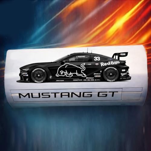 Image of Art Smart Mustang GT Racing Car Air Conditioner Sticker, High Quality Vinyl, HD Gloss Finish, 24 Inches, for Indoor (Black)