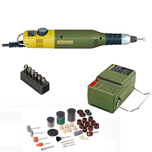 PROXXON MICROMOT Multitool 60 E (Nachfolger 50 E) Set mit Drehzahlsteuerung - inklusive Netzgerät, Spannzangenset und 105-tlg. SILVERLINE Zubehörset