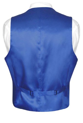 Men's SILK Dress Vest & Bow Tie Solid ROYAL BLUE Color BowTie Set2