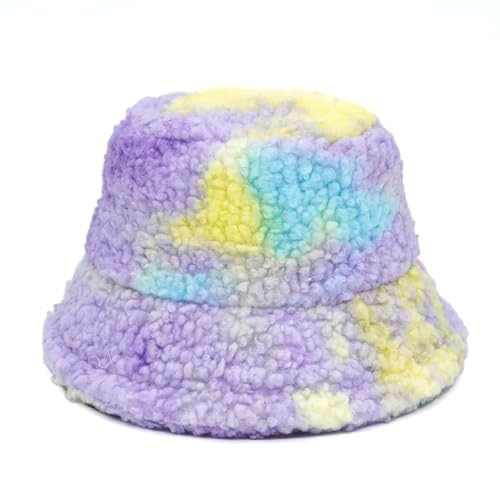 YUEZHAN Bucket Hat Hut Damen Herren Winter Cartoon Gelbe Ente Eimer Hüte Männer Frauen Hut Druck Warme Fischer Kappe 56-58Cm 23