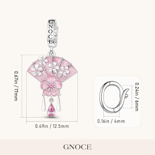 Image of GNOCE Japanese Charm Bead Silver Plated Pendant Dangle Charms fit Bracelet Jewelry Gift for Women
