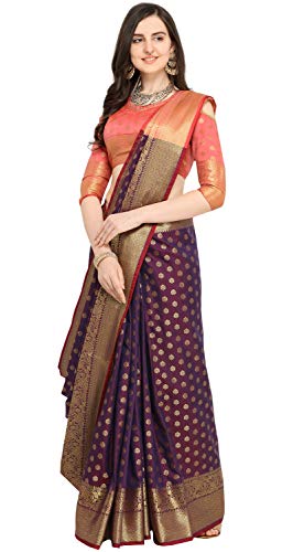 EthnicJunction Women's Banarasi Silk Saree With Blouse Piece (EJ1178-7990_Maroon) EthnicJunction Women's Banarasi Silk Saree With Blouse Piece (EJ1178-7990_Maroon)