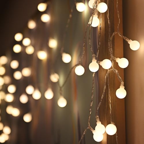 Globe Fairy String Lights 40 LED, 16.4Feet Warm White, USB Powered, Ideal for Indoor/Outdoor Home...