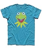  3stylershop T-Shirt Homme Kermit la Grenouille - The Muppet Show - Bleu, L