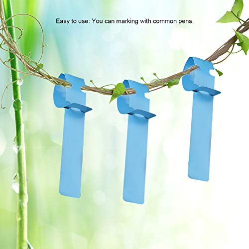 100Pcs Plastic Plant Hanging Tree Tags Hanging Plant Seed Labels Waterproof Nursery Garden Labels for Plant Identification of Modern Garden (Blue) - Image 4