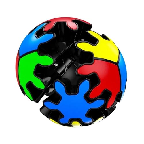 Image of QiYi Gear Ball 2x2 Tiled Speed Cube | Spherical Cogwheel Gear Mechanism Puzzle | Durable Stickerless Tiled Design, 68mm Circular 2x2x2 Brain Teaser Puzzle