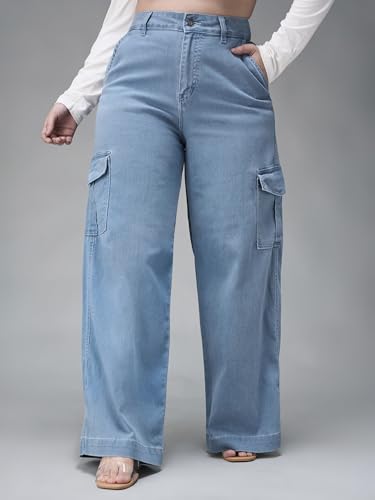 Image of Miss Chase A+ Women's Wide-Leg High Rise Regular Stretchable Denim Jeans