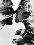 DIY 5D Diamond Art Painting Kits Black and White Abstract Kissing Couple Lover Full Drill Round Diamond Art Paint by Number Kits for Beginner Crystal Cross Stitch for Wall Decoration(30x40cm)