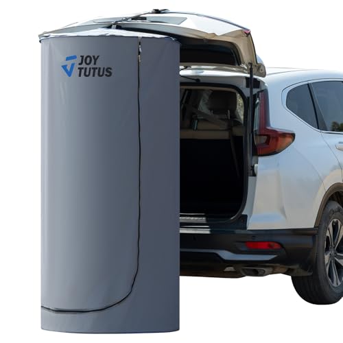 JOYTUTUS Pop-Up Shower Tent for Car Easy Set-up SUV Tailgate Changing Tent with Suction Cups and Buckles for Beach Outdoor Camping Toilet Portable Privacy Dressing Room with Moisture Barrier & Bag