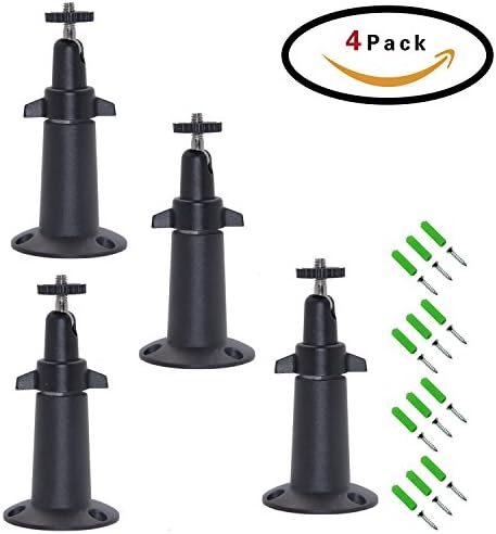 FIZZE Mount For Netgear Arlo Camera - 4 Pack Aluminum Never Rust Security Camera Wall Mount Adjustable Indoor Outdoor Mount for Arlo Pro or CCTV or DVR Have Same Interface - Black Color