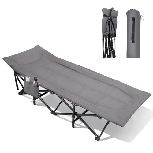 Sekey Campingbett klappbar mit Polster & Seitentasche, bis 190 x...