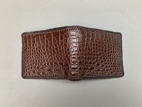 Brown Crocodile Leather Skin Men's bifold wallet, Genuine Alligator2