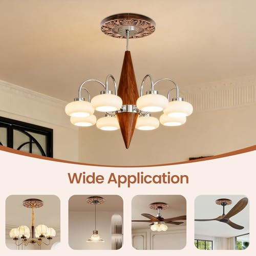 Image of 2 Pairs Split Ceiling Medallion,10 inch OD x 4 inch ID Lighting Ceiling Medallions,Round Decorative Ceiling Light Medallions-Bronze