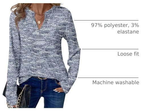 Image of Dokotoo Womens V Neck Long Sleeve Waffle Knit Tops Dressy Casual Sweater Fall Fashion 2026